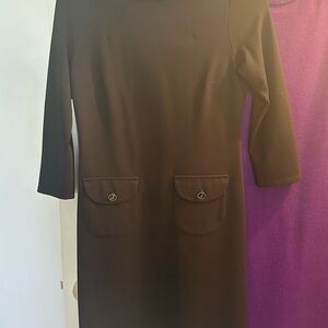 Jude Connally Black Long Sleeve Sheath Dress
